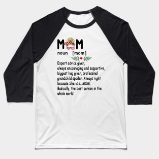 Mom Definition - Cute and Funny Mother's Day 2021 Baseball T-Shirt